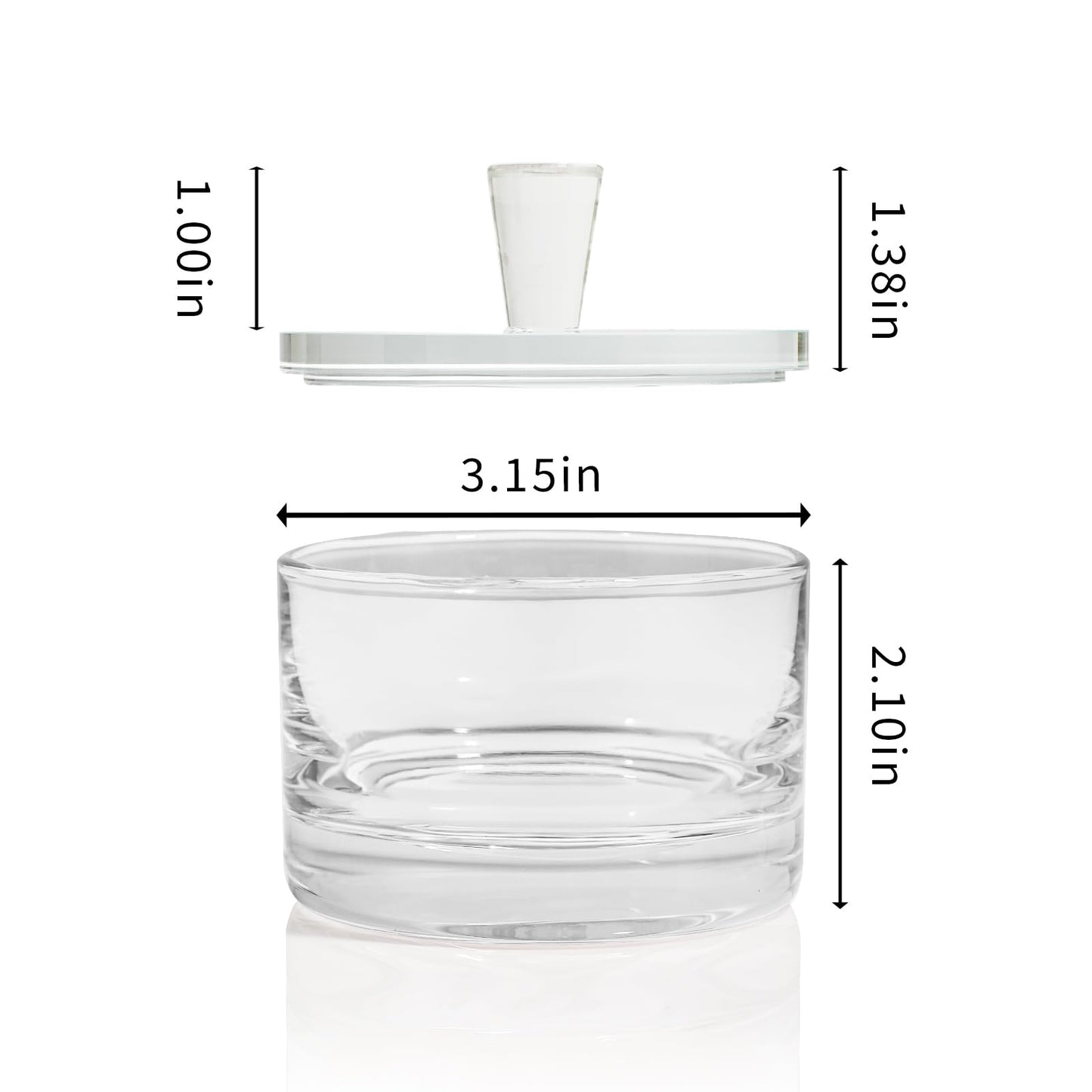 Maxistal Clear Salt Cellar with Lid, 7oz Crystal Glass Salt Box Salt and Pepper bowls, Salt Container Holder for Kitchen, Storage Container for Candies, Coffee, Sugar