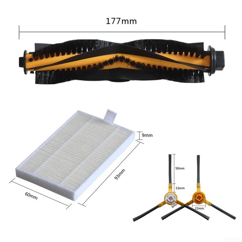 Vacuum Replacement Parts for bObsweep PetHair for SLAM Robot Vacuum Cleaner, Robotic Vacuum Cleaner Spare Accessories, Robot Vacuum Cleaner Parts Set Includes, Mop Cloths, Side Brushes