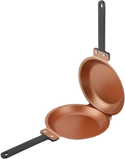 Iron Double Side Egg Frying Pan, Nonstick Skillet for Breakfast Cooking, Suitable for Gas Stove