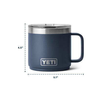 YETI Rambler 14 oz Ceramic Lined Stackable Mug, Vacuum Insulated, Stainless Steel with MagSlider Lid, Cherry Blossom