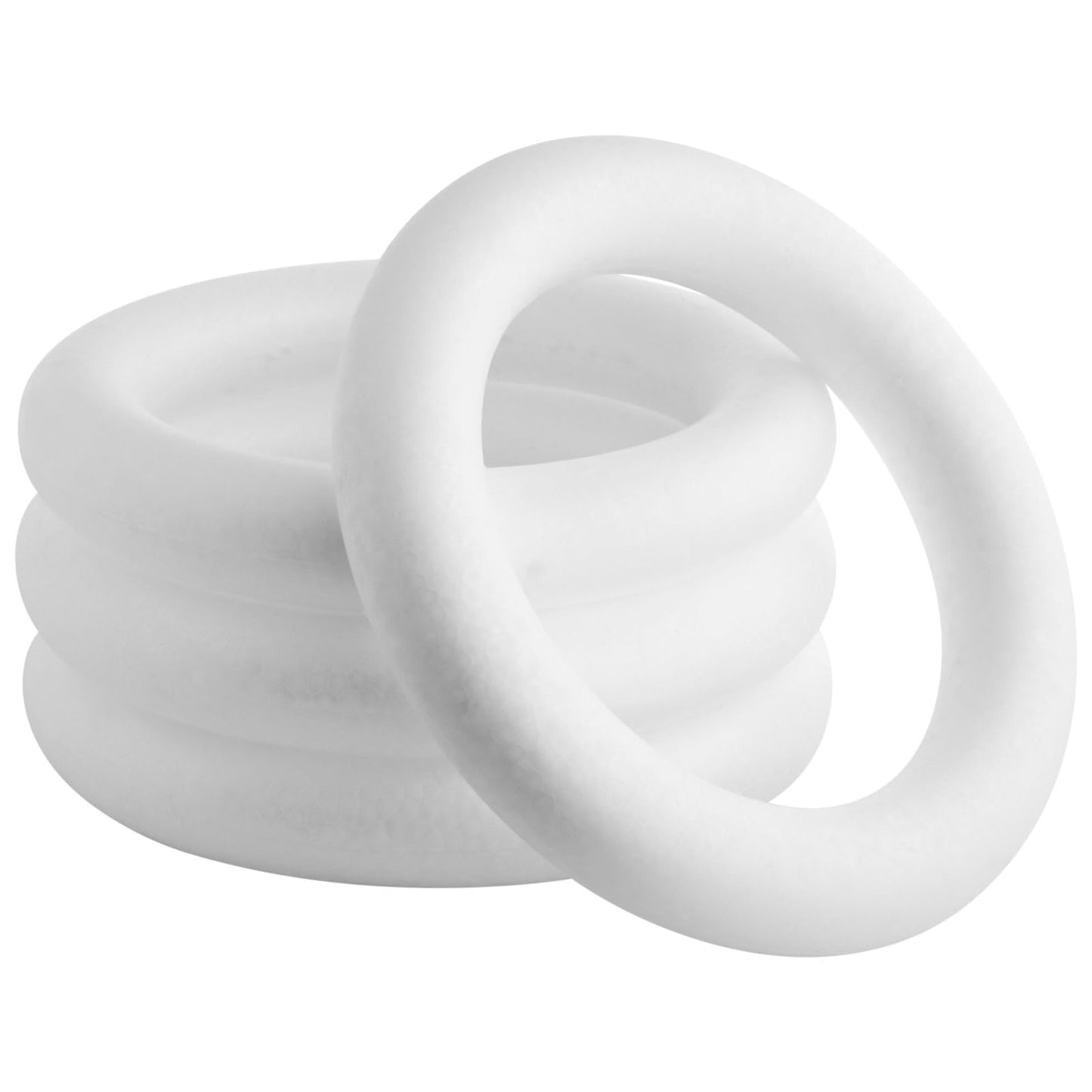 Bright Creations Foam Wreath Form - 10 Inch, White, Set of 4, Round - Wreath Frame for DIY Crafts & Floral Decor