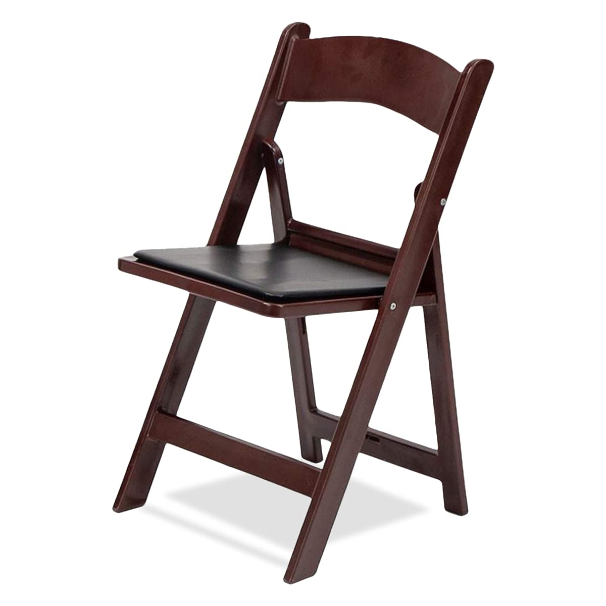 EventStable Titan PRO Resin Folding Chair - Mahogany Indoor/Outdoor Lightweight Folding Chair with Vinyl Padded for Weddings Parties Events - 100 Pack
