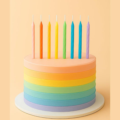 Cwise - 50-Count Spiral Birthday Cake Candles – Mini Pastel Rainbow Spiral Candles for Cake or Cupcake – 25 Unique Colors (2 of Each Color)