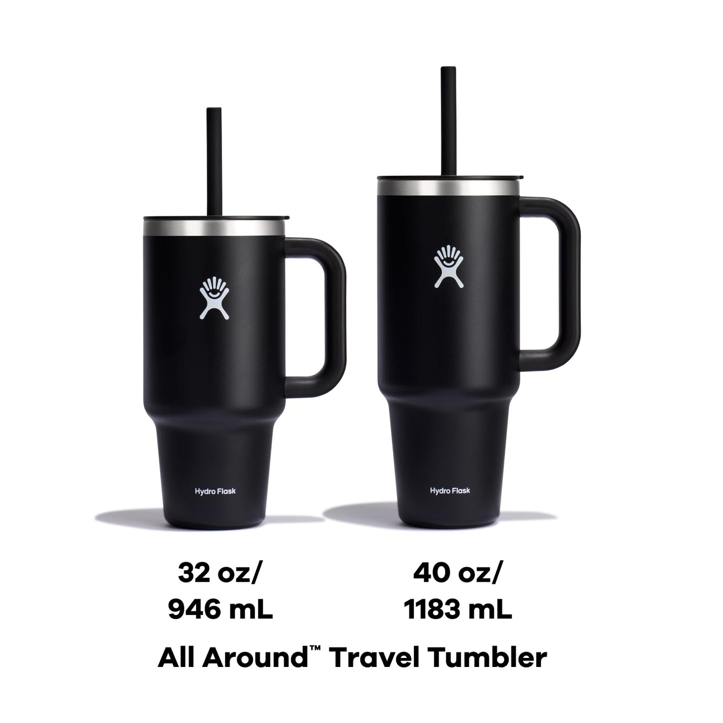 Hydro Flask Travel Tumbler with Handle, Lid and Straw - Insulated Stainless Steel in 40 Oz Trillium