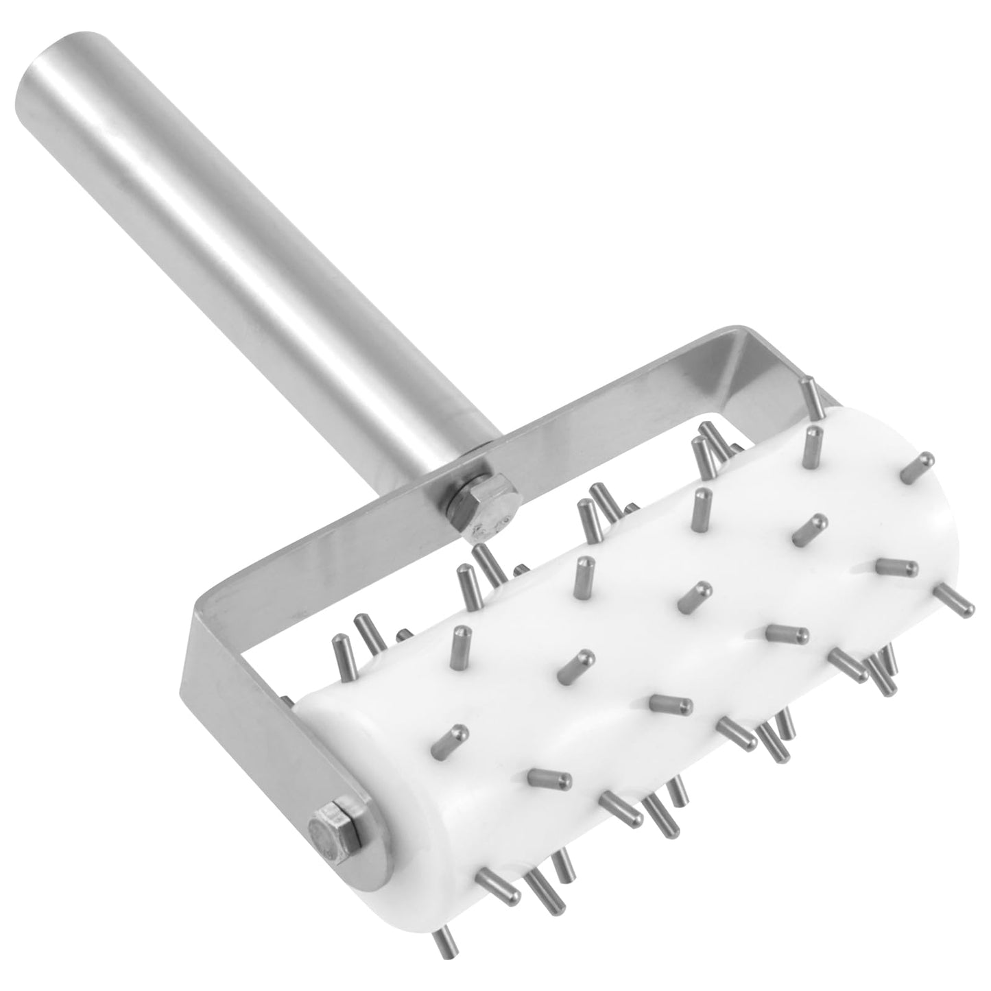 Stainless Steel Pizza Dough Docker with Spikes, Professional Pizza Dough Roller, Ergonomic Pizza Roller, Multifunctional Pizza Docker, Pizza Dough Press for Making Pizza Cookie Pie Pastry, Silver