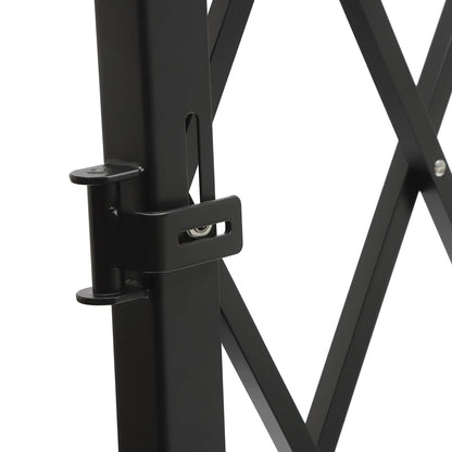 Folding Security Gate, 48" H x 71" W Black Metal Safety Gate with Diamond Grid and Padlock, Expandable Wall Mount Gate for Garage, Basement, Storefront, School and Industrial Site
