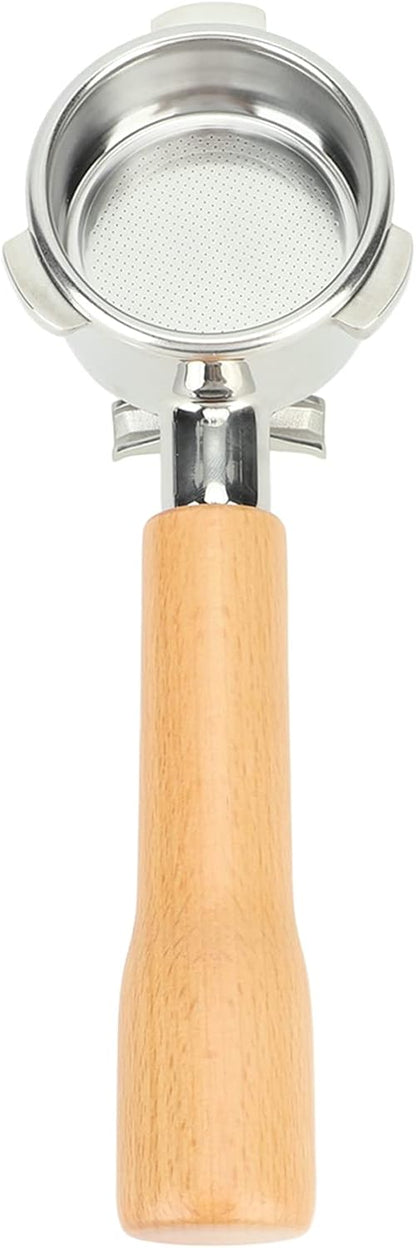 Coffee Portafilter with Double Spouts, 54mm Filter Basket, Solid Wood Handle, Fits Breville 870 880 Coffee Machine (C1