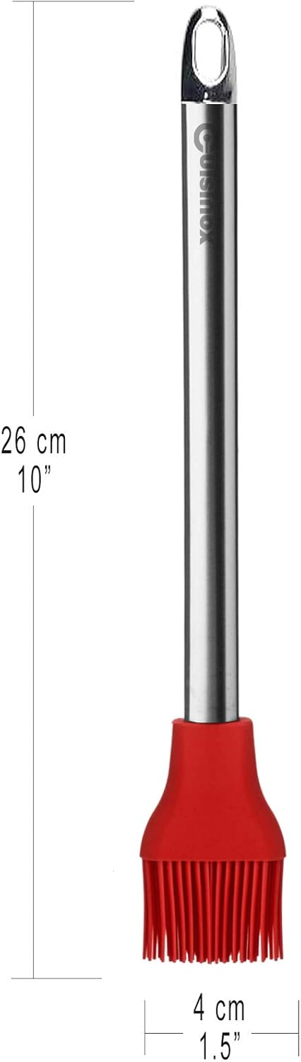 Cuisinox 10" Heat-Resistant Non-Stick Silicone Cooking Utensil, Red Pastry Brush
