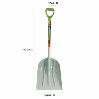 AMES 46-Inch Poly Scoop with Hardwood Handle and Ergonomic D-Grip, Ideal for Garden Care, Landscaping, Moving Shavings or Grain, Farming Tasks, and Heavy-Duty Yard Work