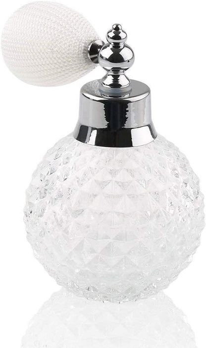 H&D Vintage Crystal Empty Perfume Replacement Spray Bottle Atomizer, Luxury Series (Clear)