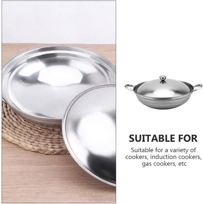 UPKOCH Stainless Steel Hot Pot Pan, 22cm Metal Shabu Shabu Hot Pot with Lid and Handle