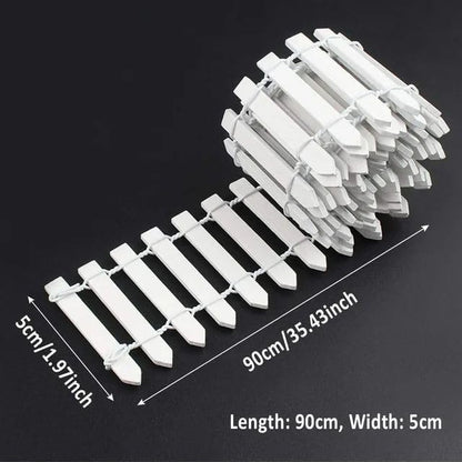 White Miniature Garden Fence, Wooden Picket Fence Border for Bonsai Fairy Garden Decoration Ornament