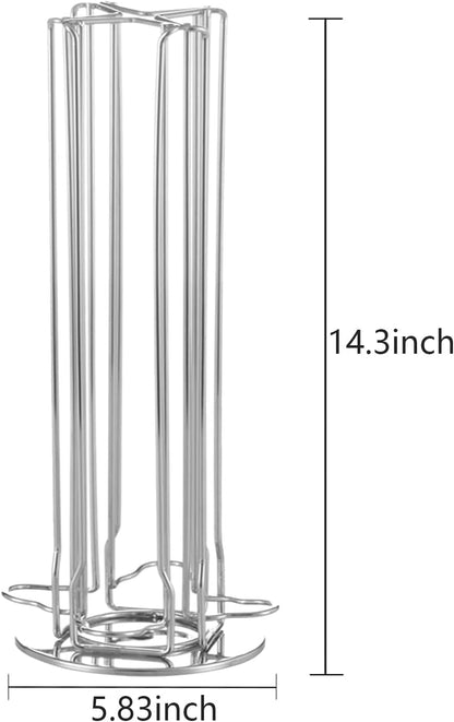 Coffee Capsule Holder for Nespresso Vertuoline, Rotating Pod Rack Holds 28 Nespresso Vertuo Pods (Silver)