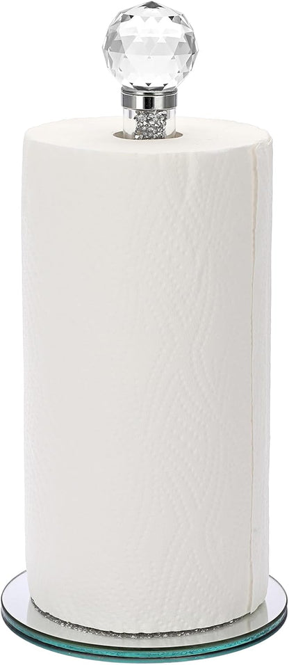 Sumnacon Countertop Countertop Paper Towel Holder,Crystal Free Standing Paper Towel Roll Holder for Bathroom Bling