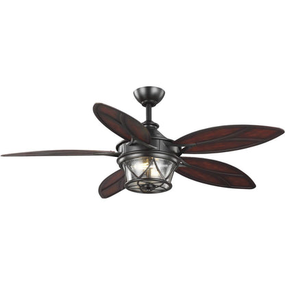 Progress Lighting Alfresco Collection 54" Indoor/Outdoor Five-Blade Architectural Bronze Ceiling Fan