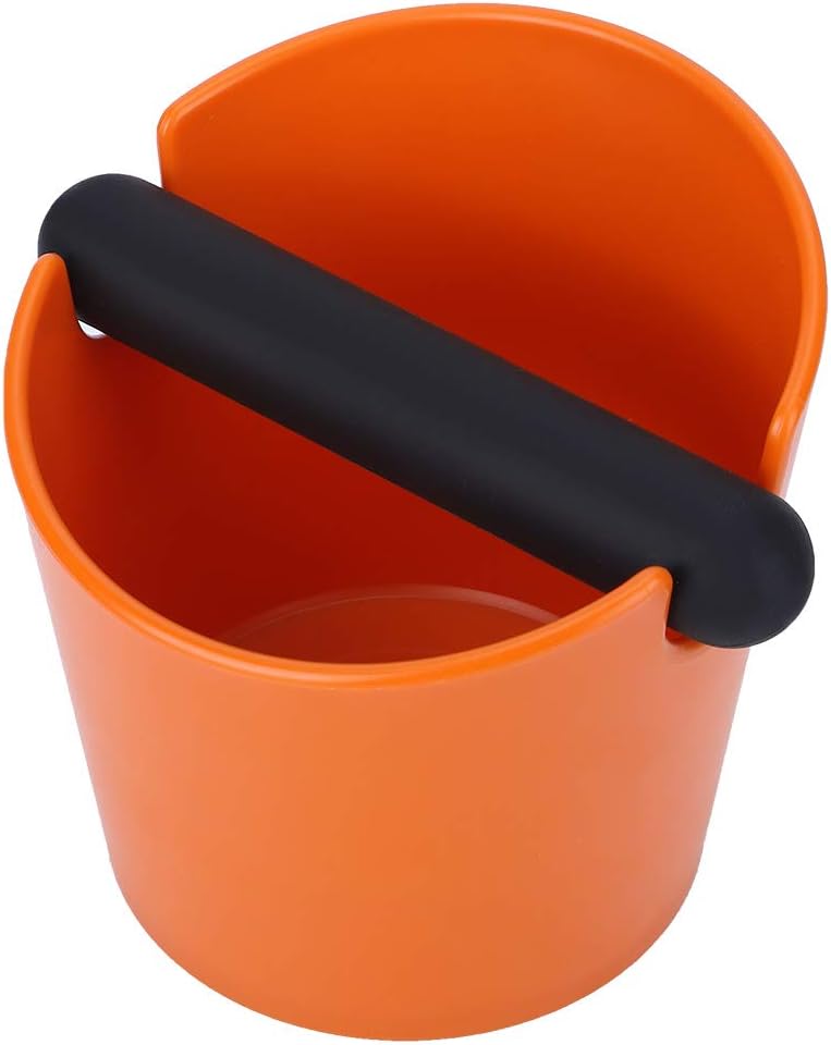 Coffee Knock Box - Portable Household Non Slip ABS Coffee Grind Dump Bin for Coffee Shop, Orange
