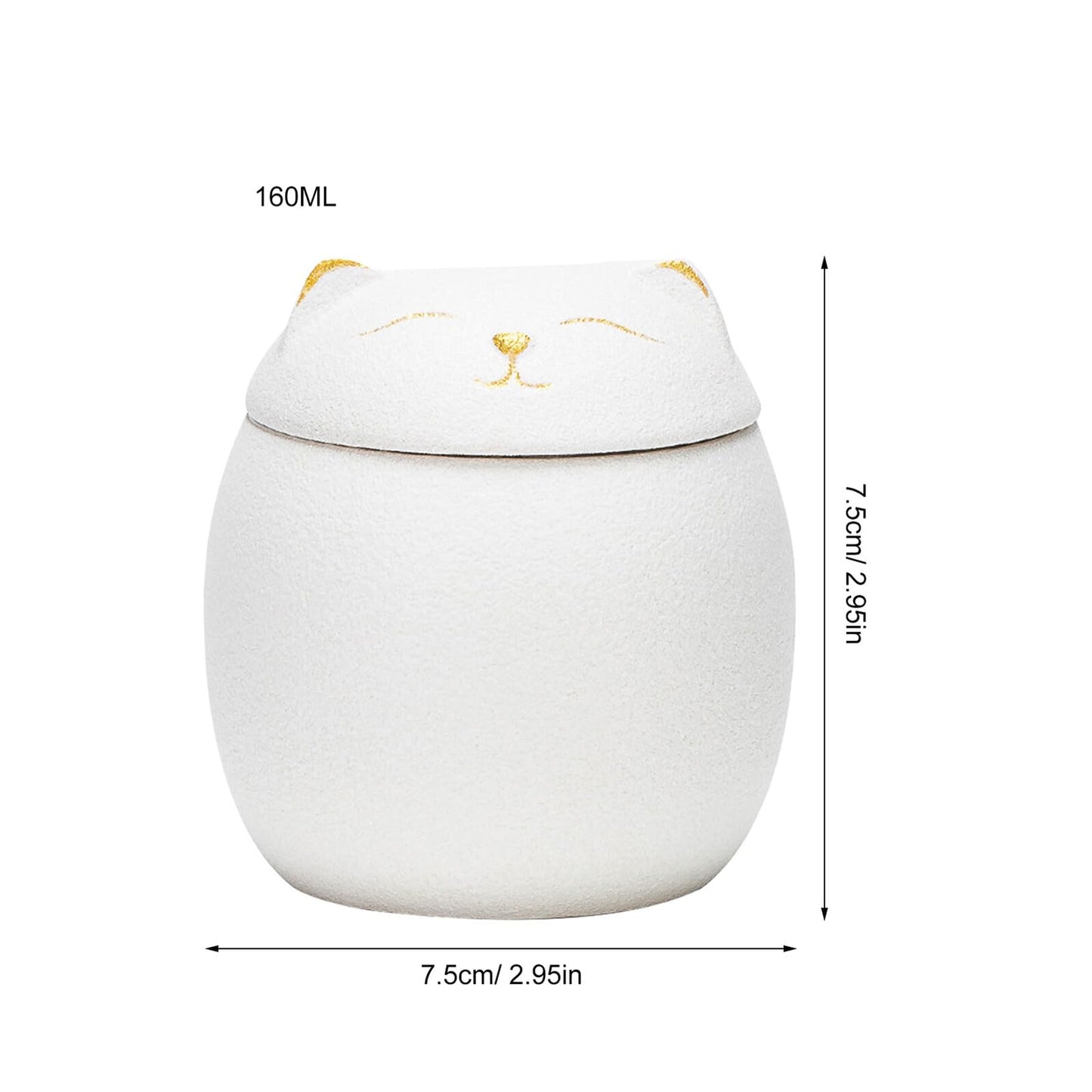 SHOWERORO Lucky Cat Storage Jar Tea Containers Coffee Bean Container Sealable Containers Cat Ceramic Tea Jar Candle Tins Salt Bottles Storage Decorative Home