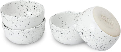 roro Exquisite Handmade Ceramic Stoneware Sauce Bowls, Set of 4, Speckled White, Microwave-Safe, Dishwasher-Safe