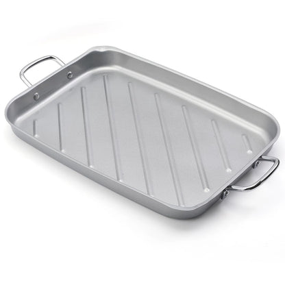 Grill Pan for Outdoor Grill - 11”x15'' Grill Pan BBQ Grill Topper With Handles Grill Trays For Grilling Barbecue Tray