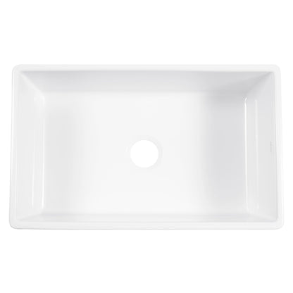 Sinkology Austen 30 Inch Farmhouse Sink Matte Black Fireclay Apron Front Single Bowl – Deep Basin, Undermount, Fits 33 Inch Cabinet