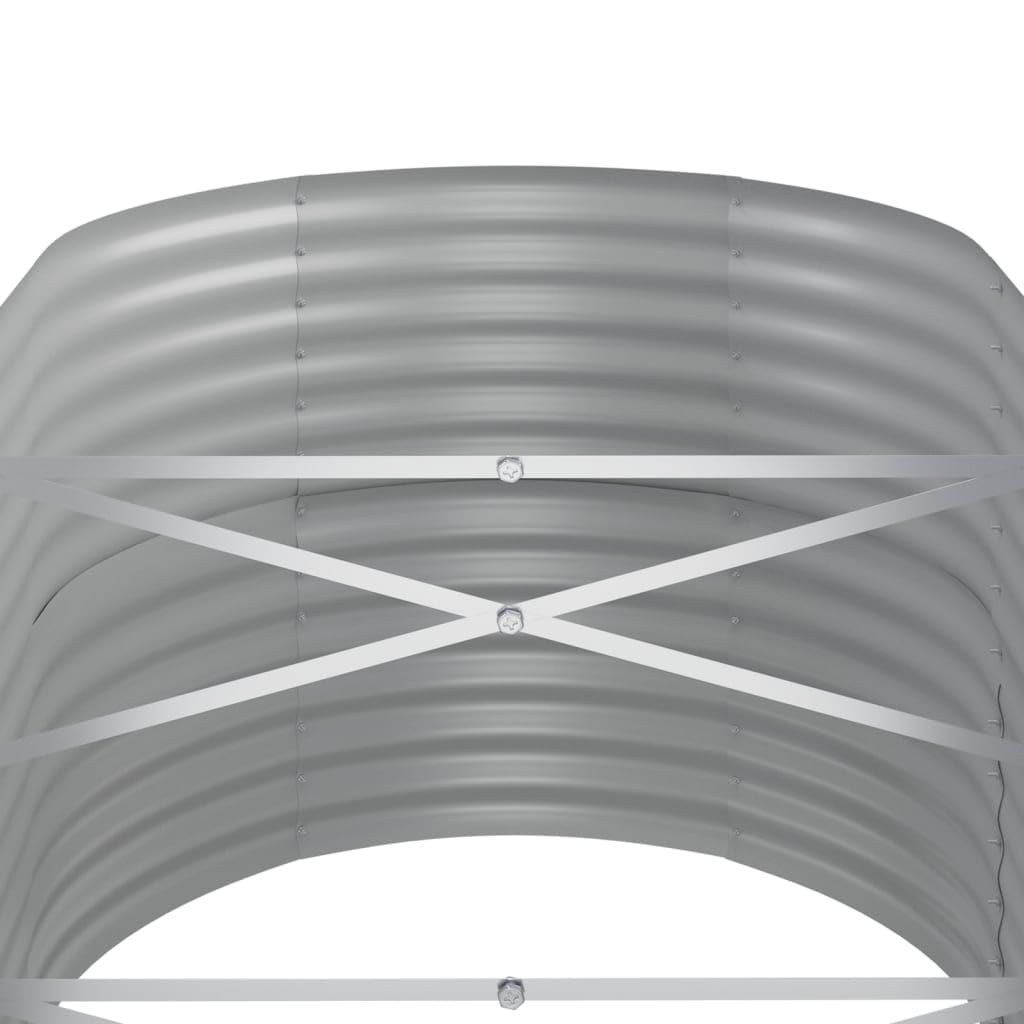 Mhdvray Large Oval Raised Garden Bed 173x173x27 in, Heavy-Duty Powder-Coated Steel Planter Box for Vegetables Flowers Herbs, Spacious Outdoor Raised Bed for Patio Balcony Modern Grey