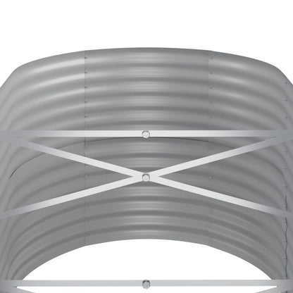 Mhdvray Large Oval Raised Garden Bed 173x173x27 in, Heavy-Duty Powder-Coated Steel Planter Box for Vegetables Flowers Herbs, Spacious Outdoor Raised Bed for Patio Balcony Modern Grey