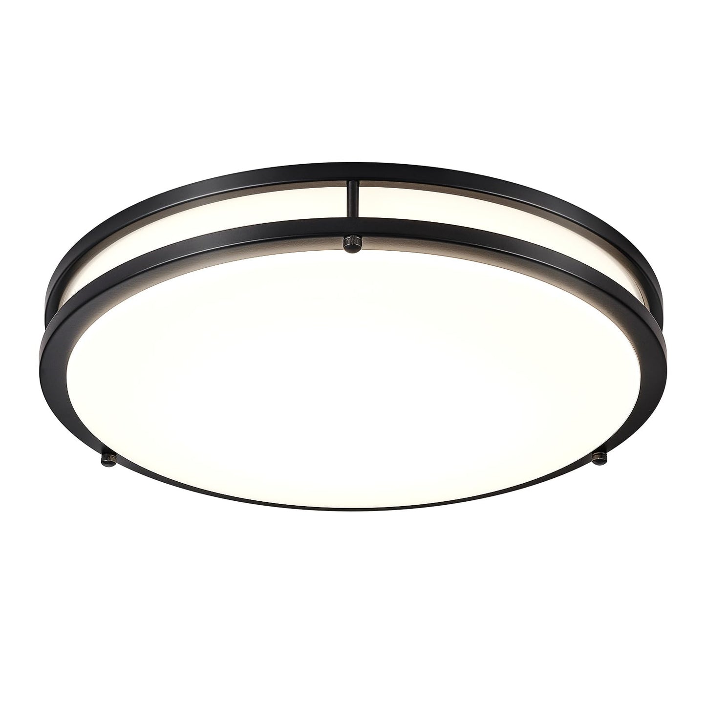 DLLT Flush Mount LED Ceiling Light: 16 Inch 5CCT (3000K-6000K) & Dimmable Ceiling Light Fixtures for Bedroom Hallway - 36W Modern Black Super Bright Kitchen Lighting Fixtures Ceiling