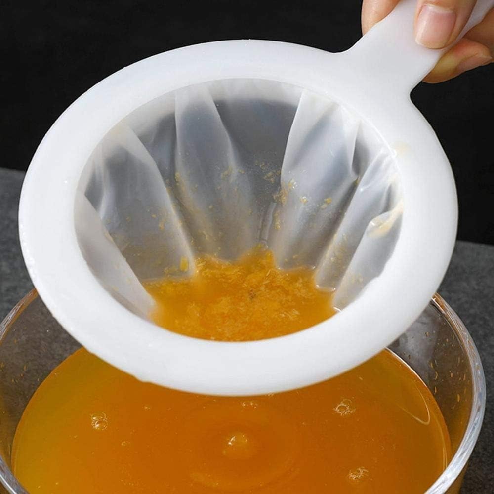 Kitchen Ultra-Fine Nylon Mesh Strainer, Plastic Sieve Filter Spoon Set of 3 for Soy Milk Coffee Yogurt Juice