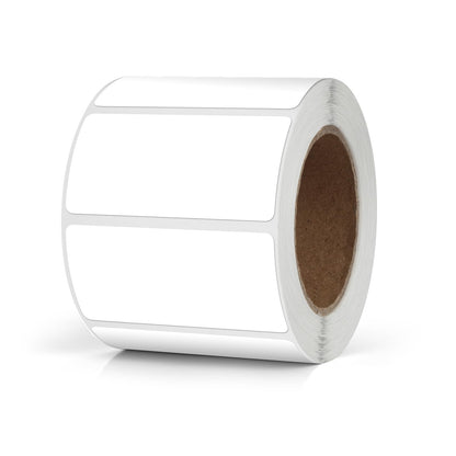 Meitaat White Rectangle Stickers 2 x 1 Inch Color Coding Labels Vinyl Roll Self-Adhesive Waterproof Removable 500 PCS