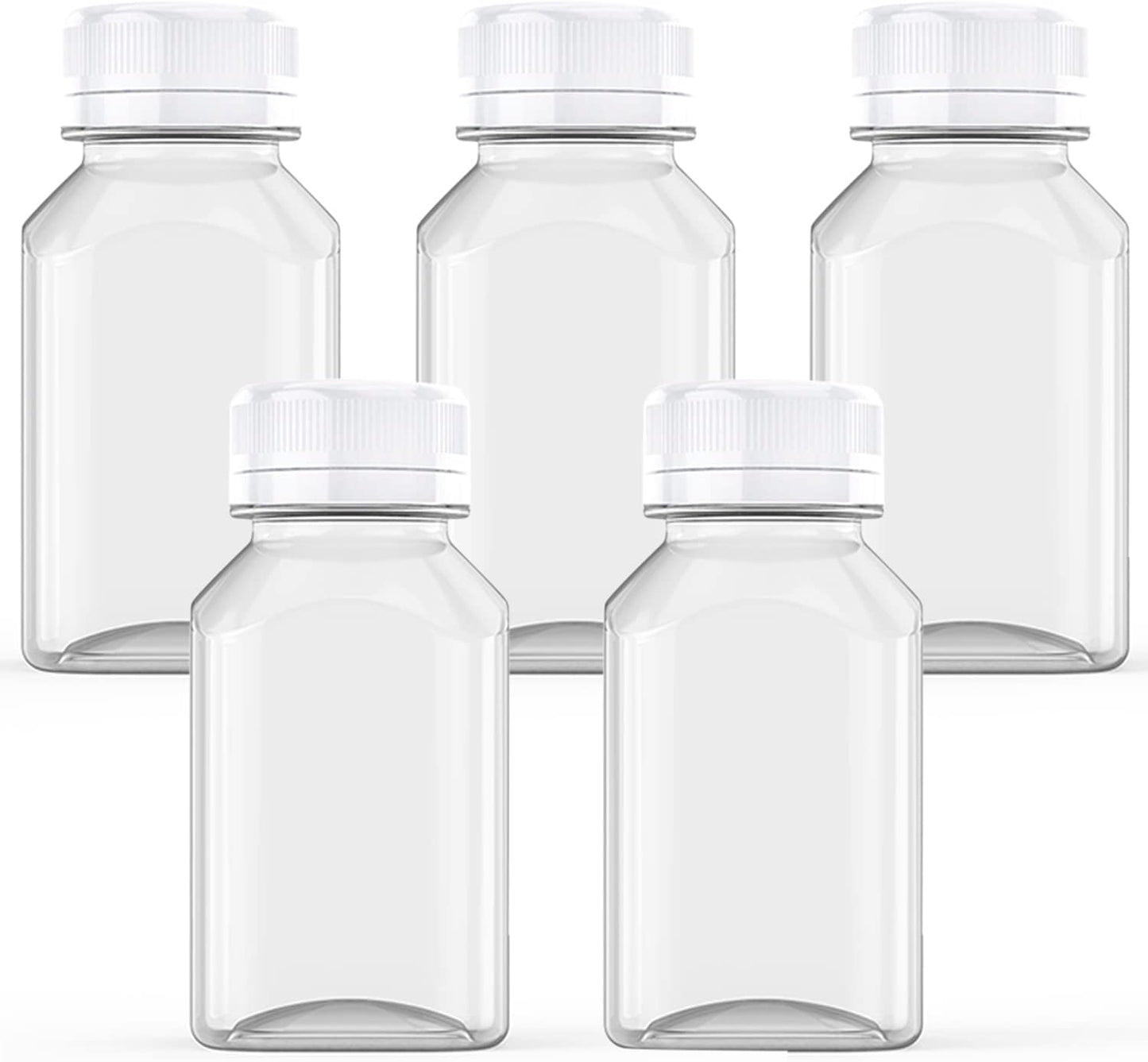 Axe Sickle 5 Pcs 8 Ounce Juice Bottles Plastic Milk Bottles with Tamper Evident Caps for Milk Juice Drinks Containers