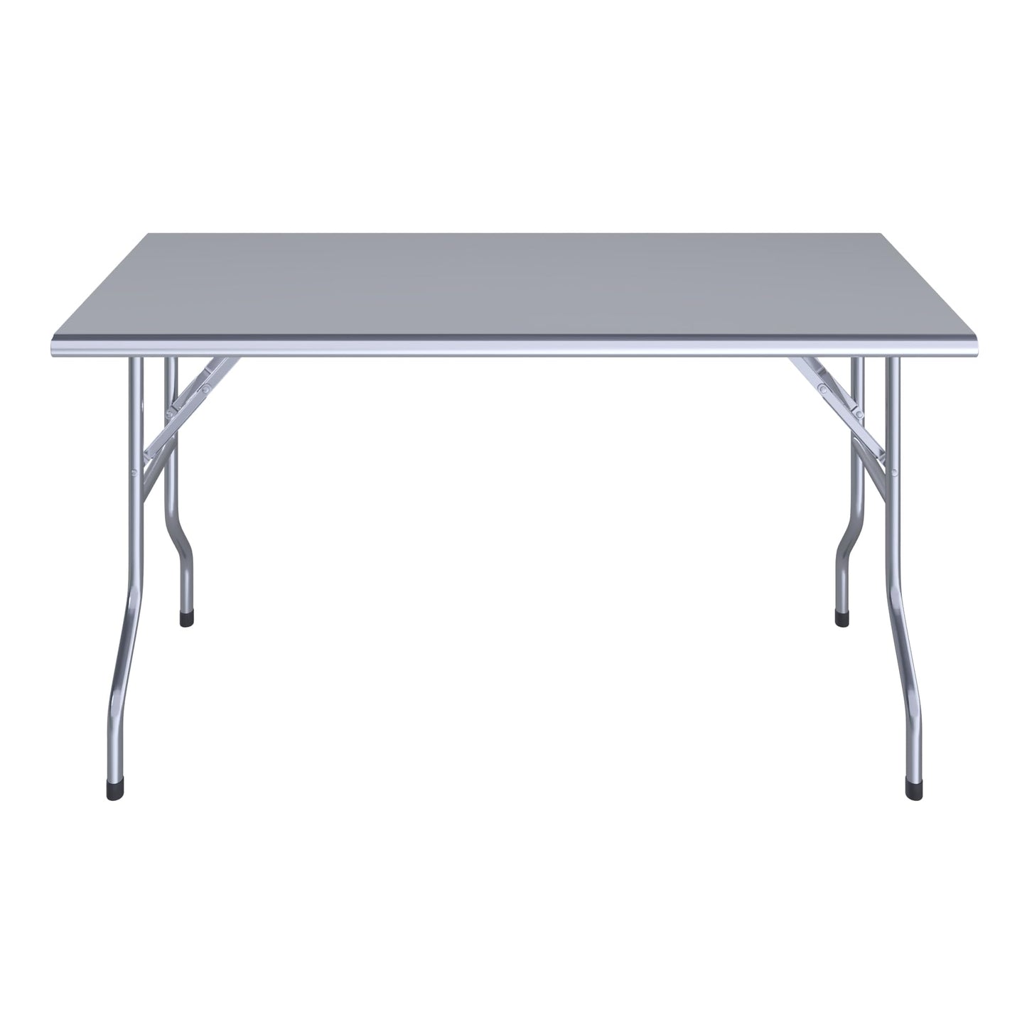 AmGood 24 in. x 60 in. Stainless Steel Open Base Folding Utility Table