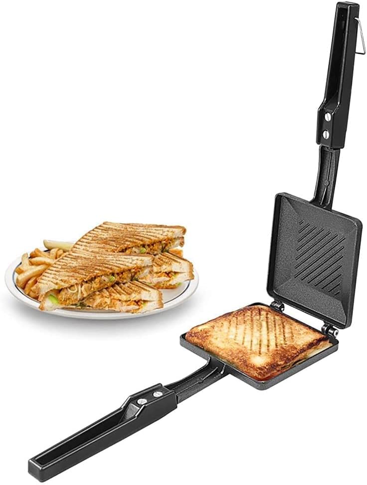G & D Non-Stick Aluminum Double Sided Foldable Pan, 13 x 5 x 1.5 in for Frying and Sandwiches