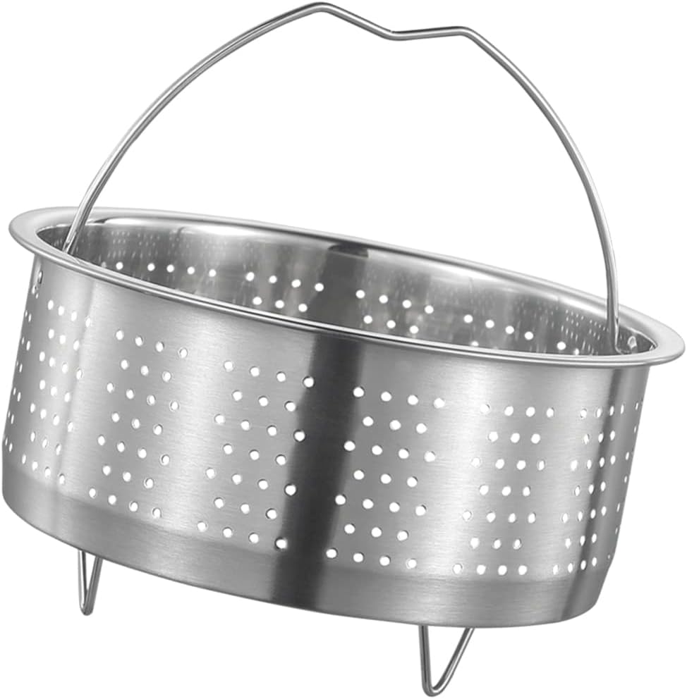 Luxshiny Rice Cooker Steamer Basket with Handle, Stainless Steel for Steaming Food, Meat, Fish, Rice, Veggies