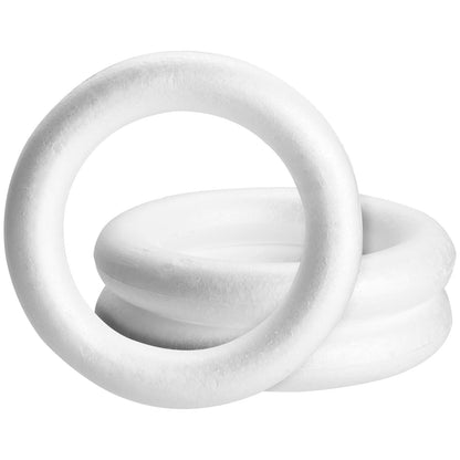 Juvale Foam Wreath Form - 12 x 12 x 2 in, Pack of 3, White - Foam Wreath Ring