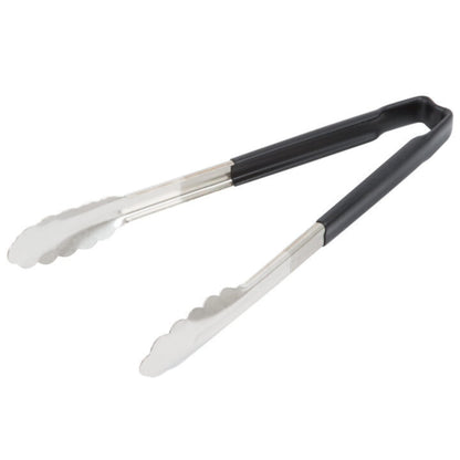 Vollrath 4781220 Jacobs's Price 12-Inch 1-Piece Tong, Stainless Steel, Black Handle