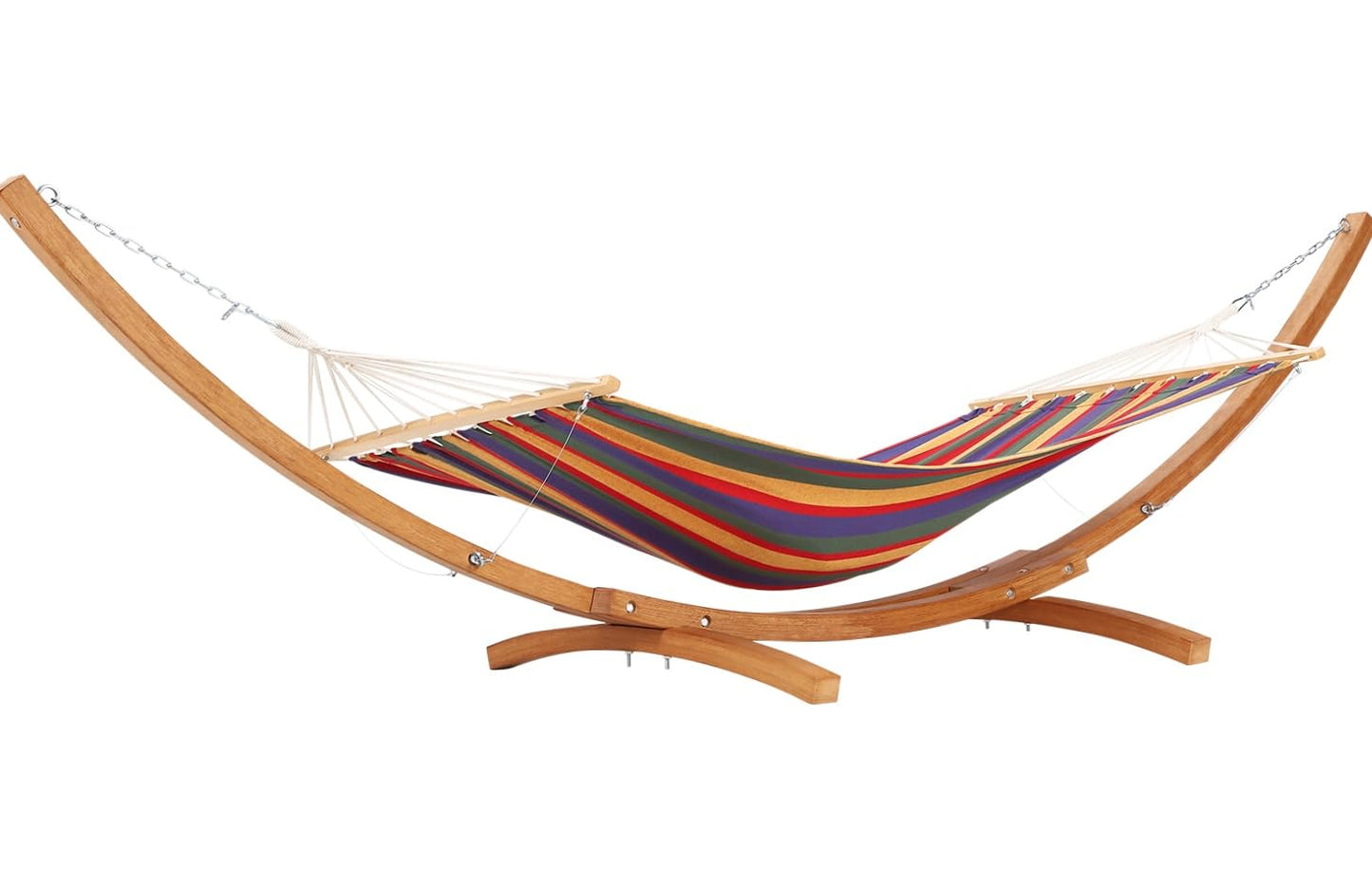 Wood Hammock Stand Only, Heavy Duty Weatherproof Universal Wood Hammock Stand for Outside, Patio, Backyard, Indoor, Max 475 LBS, Curved