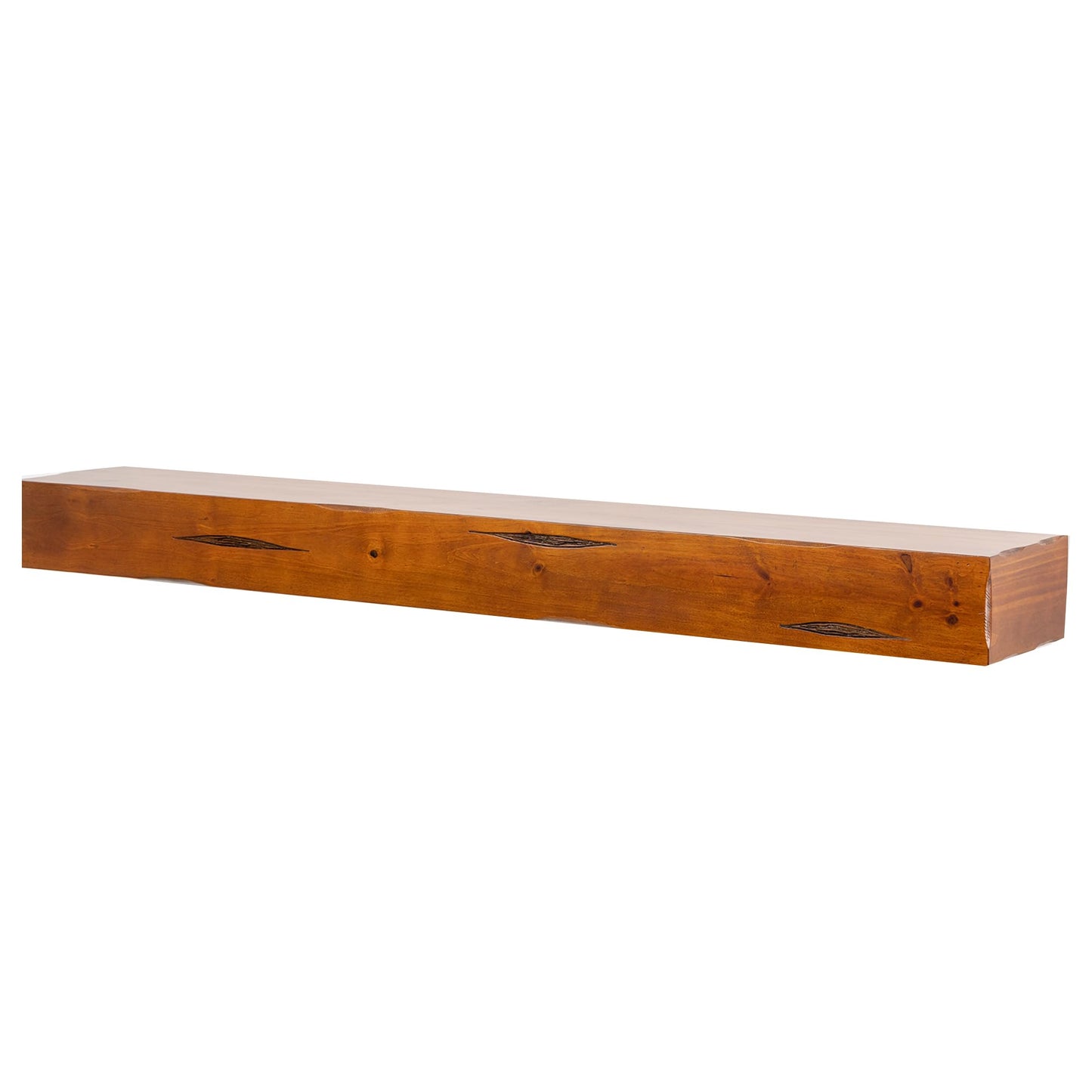 MANTELSDIRECT Breckenridge 60” Fireplace Mantel Shelf with Corbels – Rustic Floating Mantel Shelf for Over Fireplace – Chestnut - Wood Shelf for Wall – Pine Box Construction