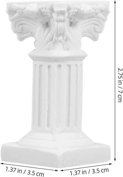 TOYANDONA Roman Pillar Statues - Elegant Greek Columns Candle Holders | 2-Piece White Resin Set
