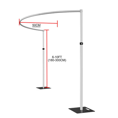 Hecis Pipe and Drape Curved Backdrop Stand, 6-10' Tall x 10' Wide Adjustable Curved Backdrop Kit for Event， Party, Trade Shows and Wedding Decor…