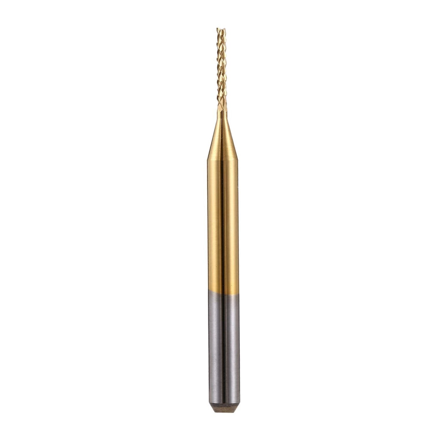 HOZLY 10Pcs 1/8'' Shank 1.0mm Titanium Coat Carbide End Mill Engraving Bits CNC Rotary Burrs Tool for PCB Mould Plastic Fiber Carbon Fiber Hardwood