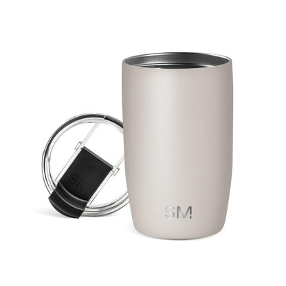 Simple Modern Voyager Tumbler with Flip Lid | Travel Coffee Mug | Insulated Stainless Steel Cold Brew Iced or Hot Coffee Cup | Gifts for Women Men Her Him | 12oz, Almond Birch