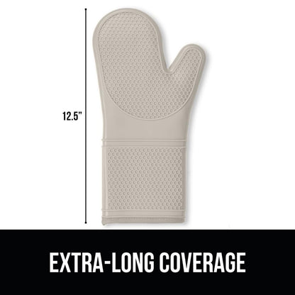 GORILLA GRIP BPA-Free Soft Silicone Oven Mitts and Pot Holders Sets, Heat Resistant Waterproof Cooking Gloves, Thick Cotton Lining, Flexible Gripping for Baking Grilling, Kitchen Trivets, Turquoise