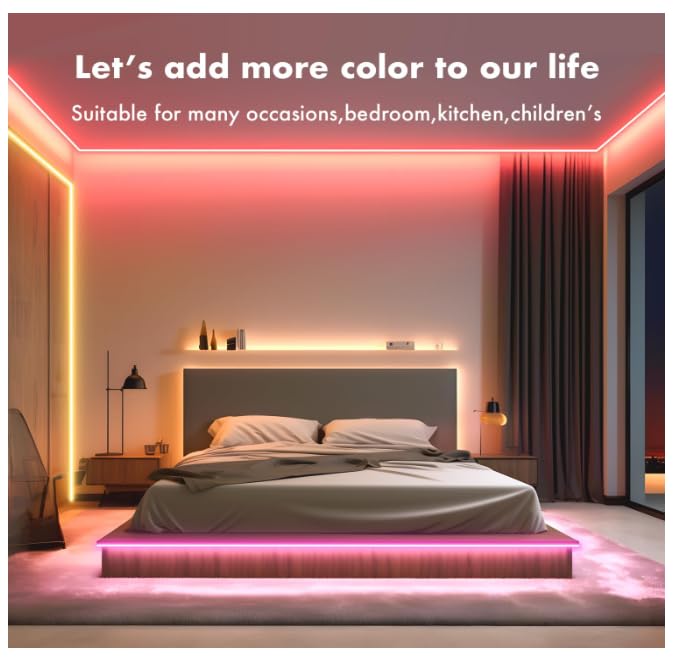 MFWW Neon Rope Lights, 33FT RGB LED Strip Lights, App Control, IR Remote, Outdoor IP67 Waterproof, Music Syncing, Flexible DIY Design for Bedroom, Gaming, Party, Christmas Decor