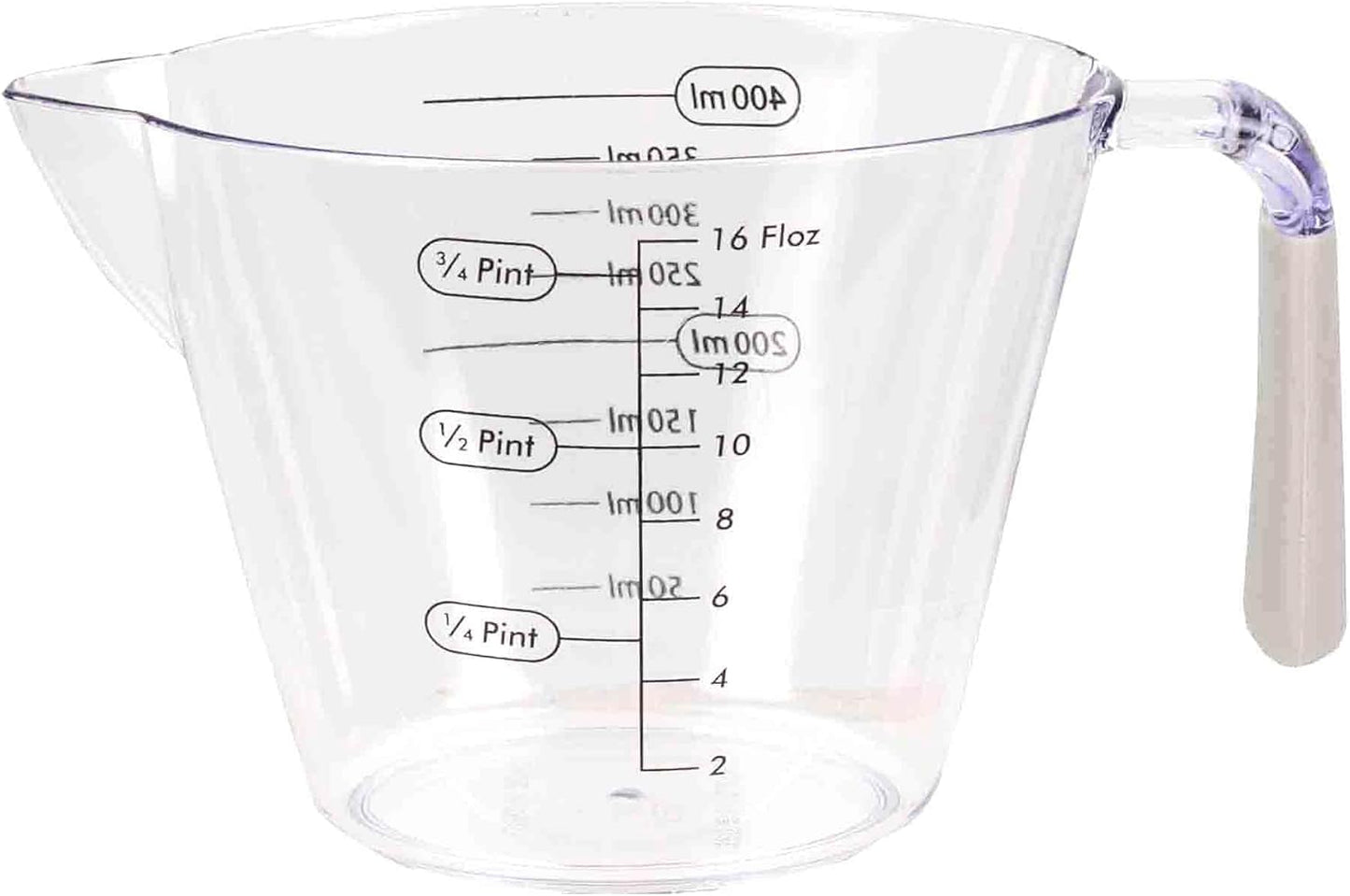 Home Basics 3 Piece Plastic Measuring Cup Set with Rubber Grip Handles, Clear