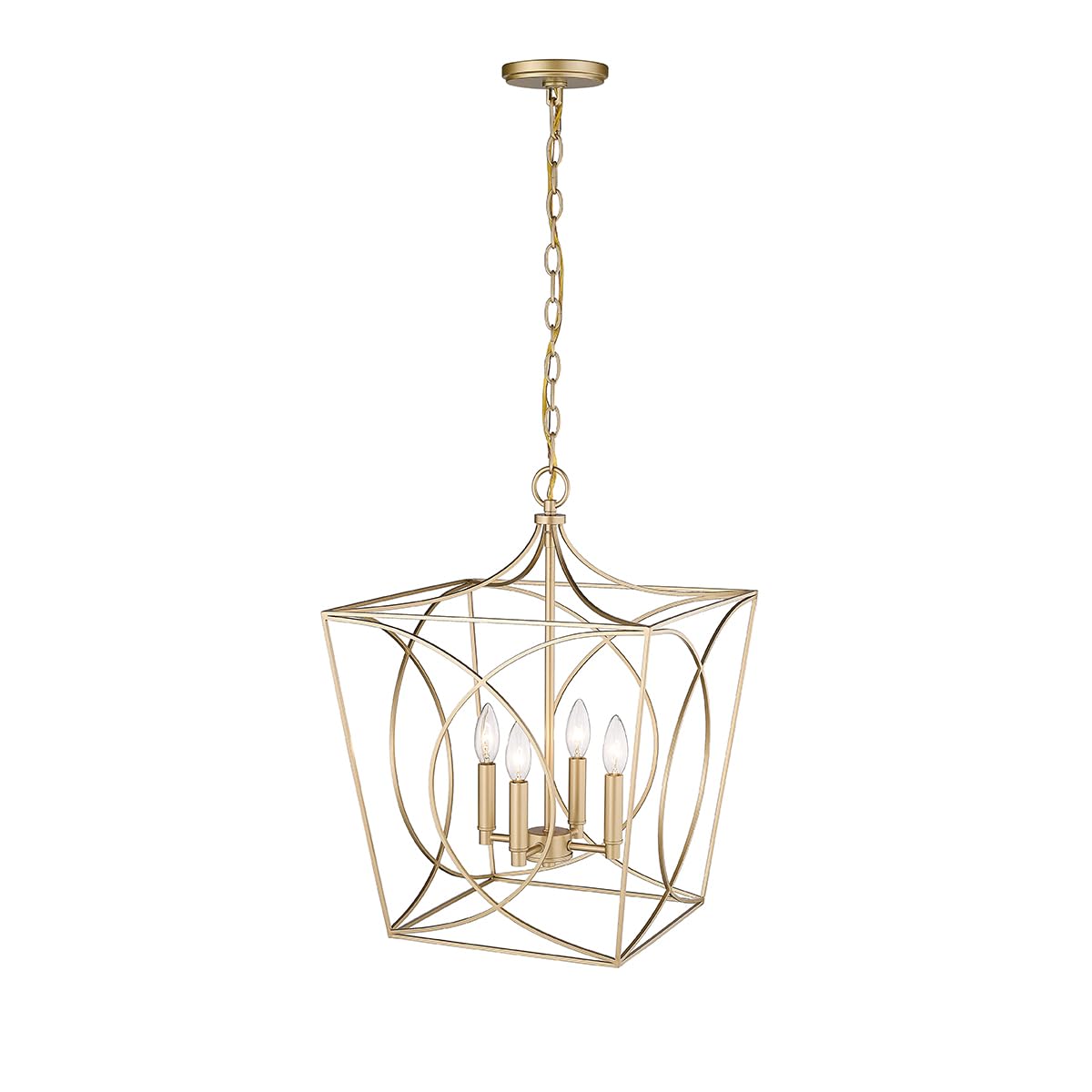 ML Lighting Tracy - 4 Light Pendant-21.9 Inches Tall and 15.87 Inches Wide-Painted Modern Gold Finish -Traditional Installation