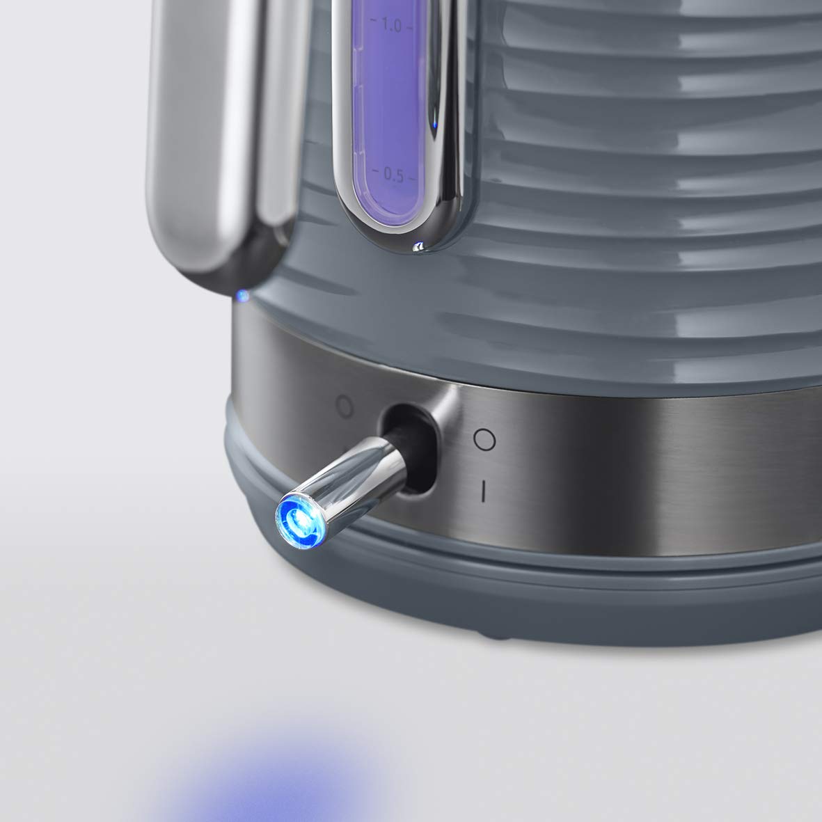 Russell Hobbs Inspire 24363-70 Kettle [1.7 L, 2400 W] Grey with High-Quality High-Gloss Structure (Quick Boil Function, Removable Limescale Filter, Water Level Indicator, Removable Lid)