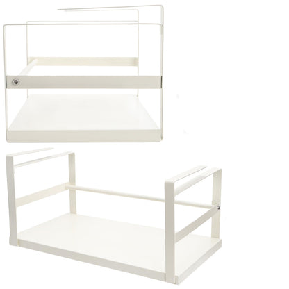 Tebery 2 Pack Under Shelf Storage Basket Sturdy, Slide-in Hanging Storage Basket for Kitchen, Metal Under Cabinet Shelves Organizer Rack, Space Saver Basket Shelf for Cabinet, Pantry, Desk, Cupboard