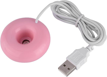 Mini Donut USB Humidifier, Portable Atomization Spray Humidifier for Home Office Car (Roseate)