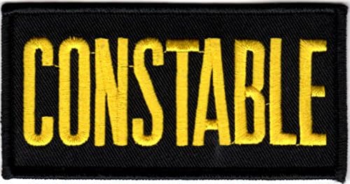 Constable Chest Patch - 4 x 2 - Med. Gold Lettering - Black Backing - Hook Backing