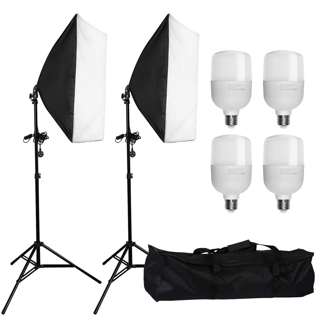 Photo Studio Softbox Umbrella Lighting Kit Background Support Stand 4 Backdrop